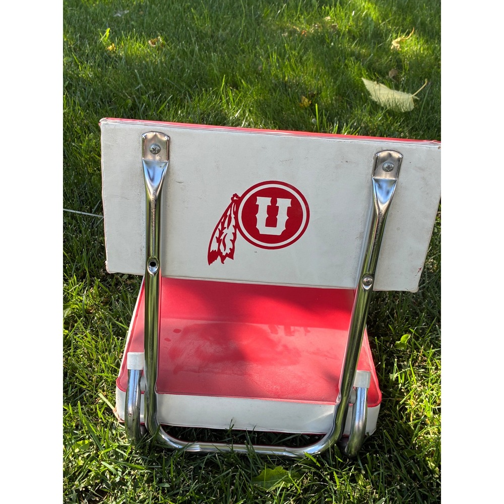 Vintage University of Utah Utes Stadium Seat Padded Bleacher Chair with Case